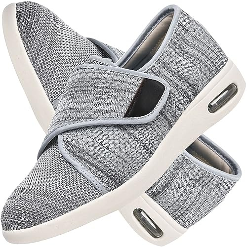 POFH Scarpe Diabetici Donna Estive, Pantofole per Anziani Donna, Scarpe Piedi Gonfi Donna, Sportive da Jogging Fitness Ortopediche per diabetici (Color : Lightgrey, Size : 39 EU)