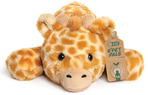 Lesser & Pavey Rpet Pals Gina Laying Giraffe Teddy For Kids | Made Up of Recycled Bottles | Stuffed Animal Soft Toys | Ideal For Birthday or Baby Gift, Brown With White Spots