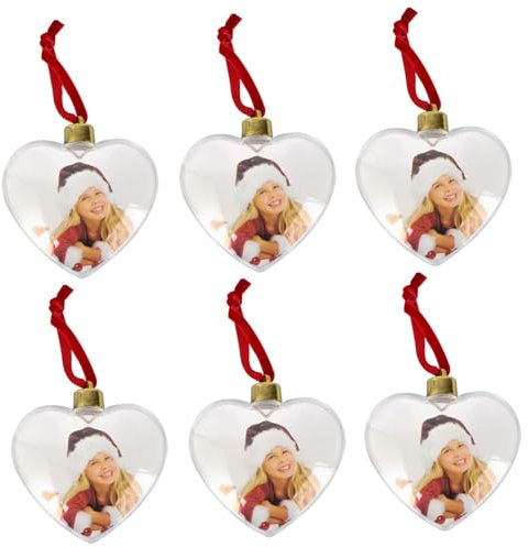 Amosfun 12 STK Fotokugel-Anhänger plastikkugel kunststoffkugel mevlid hatırası Wohnzimmerdekoration dekor Kugeln Gold Hochzeitsdekoration Party-Fotorahmen Ornamente für die Party Weiß