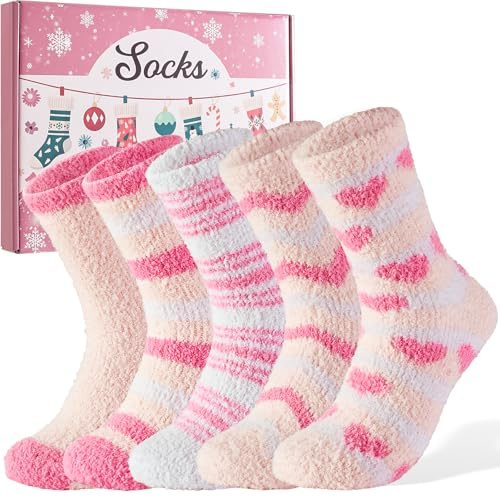 YANGTE Fluffy Socks Womens, Cosy Bed Socks, Warm Fuzzy, Perfect Gifts for Women, Mom, Her, Sister