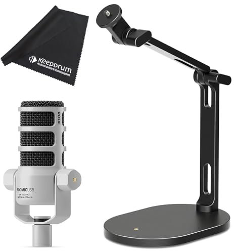 Rode Podmic USB XLR - Micrófono dinámico para altavoz (con trípode DS-2 y gamuza de microfibra), color blanco