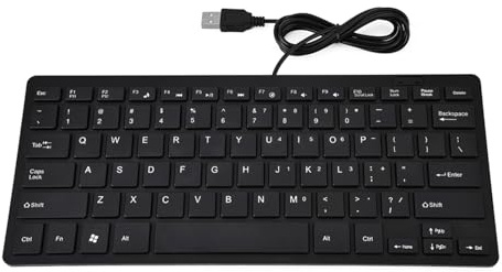 Minitangentbord, Plast 78-tangenters Kabelanslutet Tangentbord Svart, Vitt (tillval) Litet Tangentbord Kompakt Tangentbord Med en Stabil 1,2 M USB-kabelanslutning för Omfattande