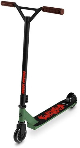 Patinete de Acrobacias Trickster Tricky Green – Scooter Freestyle para Principiantes con Deck de Aluminio y Ruedas de 100 mm ABEC 5