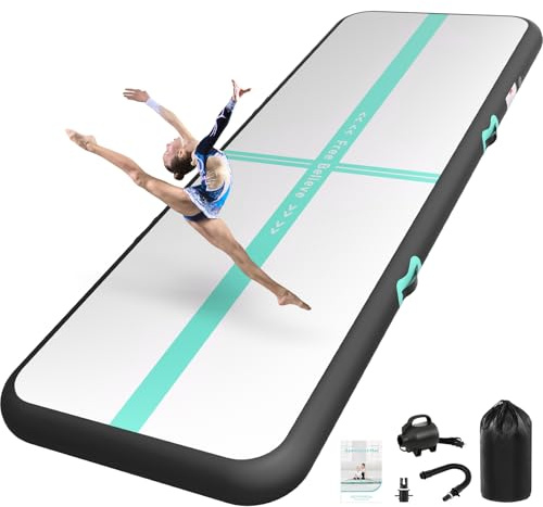 SportBob Airtrack Matte,Gymnastikmatte Länge 3m Dicke 10cm,mit Elektrische Luftpumpe 600W,Yoga Matte,Trainingsmatte,Turnmatte für Zuhause, Outdoor, Fitness,Gymnastik,Yoga und Training