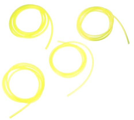 Milisten 4pcs Yellow Petrol Gas Line Hose for Small Engines 1.5m Fuel Hose Pipe Compatible with Lawn Mower Chainsaw Trimmer Sturdy Oil Resistant Flexible Tubing