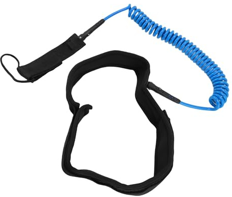 Tbest Surf Leash 10ft 7mm TPU Högstyrka Justerbar Touchfästelement Paddelare Leash Robust och Ingen Trassling, Tung Konstruktion, överlägsen Komfort, Säker Fästning för små (Blå)
