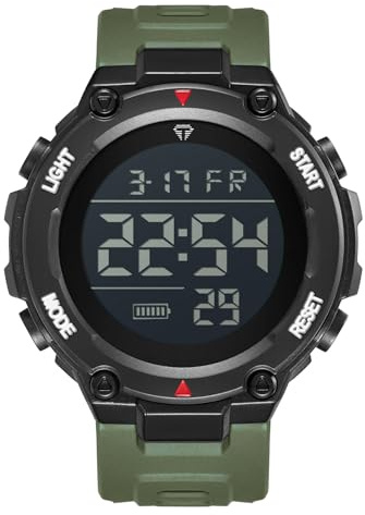 CIVO Herrenuhr Digital Militär Armbanduhr: LED Groß Ziffernblatt Uhren fur Herren Army Grün - Wasserdicht Digitaluhr mit Stoppuhr Wecker
