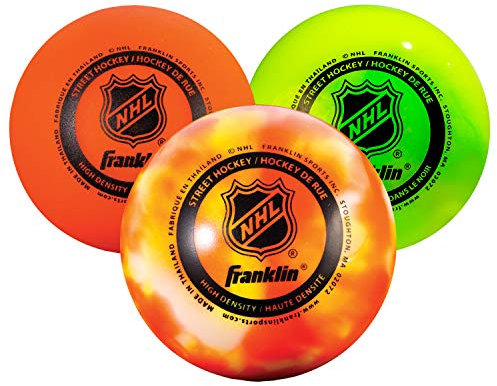FRANKLIN - AGS Streethockey Gel Bälle NHL I Ball für Roller- & Inlinehockey I Outdoor Ball mit Active-Gravity-System I spezielle gedämpfte Flüssigkeit im Ballinneren I mittelhart I Orange - 3 Stück