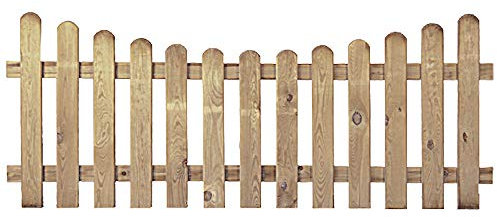 Klassische Friesenzaun Zaunfelder günstig Maß 200 x 80 auf 65 cm (Breite x Höhe) aus Kiefer/Fichte Holz, druckimprägniert + genagelt