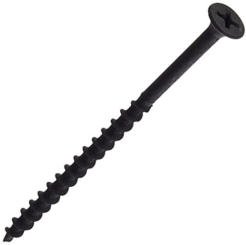 Merriway BH02578 (24 Pcs) Phillips Grip Tite Bugle Head Drywall Screw, Black Phosphate 4.2 x 75mm (No. 8 x 3 inch) - Pack of 24 Pieces