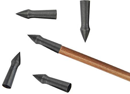 ZSHJG 12pcs Tiro con L'Arco Metallo Punte di Freccia Broadhead Punte della Freccia Arrow Point per ID 7mm Frecce in Legno di bambù (65grain)