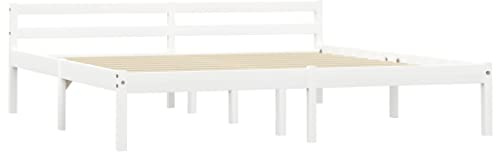 vidaXL Estructura de Cama sin colchón Madera de Pino Blanco 160x200 cm