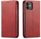 Mixroom - Custodia Cover Case a Libro Rosso Per iPhone 12 / iPhone 12 Pro Con Stand In Ecopelle Chiusura magnetica Formato Portafoglio Parte Interna In TPU Morbida con Bordi Piatti