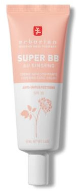 Erborian Super BB - Getönte Tagescreme, pflegt das Gesicht und hilft gegen Unreinheiten - Koreanische Gesichtspflege mit Ginseng und Niacinamid - Pflegende BB Creme, hohe Deckkraft - Hell - 40 ml