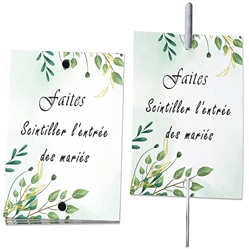 50pcs Étiquettes pour cierges Magique - Mariage - Ouverture de Bal - Entrée des Mariés Cadeau pour Invités,Decoration Mariage,Étiquettes Mariage