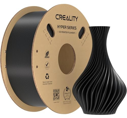 Creality Hyper PLA Schwarz Filament für 3D Drucker, 1,75mm 3D Druck Filament, Maßgenauigkeit +/- 0,03 mm, Passend für die Meisten FDM 3D Drucker