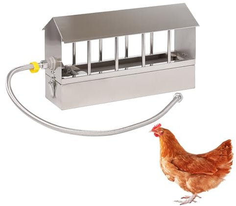 Automatischer HüHnerträNkebehäLter mit Geflochtenem Schlauch, TaubenträNkebehäLter mit Schwimmerventil füR Wachtel, Taube, KüKen, Papagei, DIY Automatische GeflüGelträNke