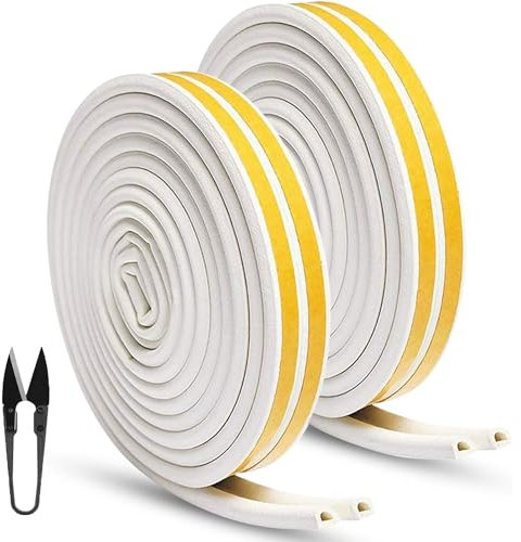 Dichtungsband für Türen Fenster, 30M Türdichtung Selbstklebendes Fensterdichtung Anti-Kollision Dichtungsstreifen Gummi Schaum Siegel Streifen Schalldämmung, Weiß