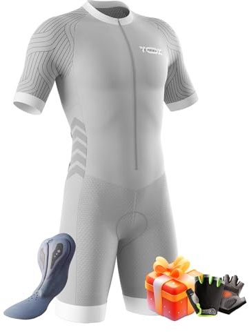 Traje de Triatlón de Manga Corta para Hombre,Traje De Ciclismo Hombres de Traje Tri,Traje de Ciclismo de Secado rápido MTB Mono Racing,Ciclismo