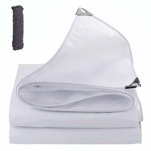Bâche imperméable avec œillets - Bâche blanche en polyéthylène 180 g/m² - Résistant aux UV et aux intempéries - Résistant à la déchirure - Pour meubles de jardin, piscine, voiture, bateau, camping