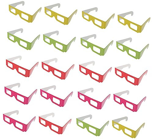 DOITOOL Lunettes 3D Anaglyphes (20/Pack) en Carton pour Jeux Vidéo Films Magazines Et Bandes Dessinées