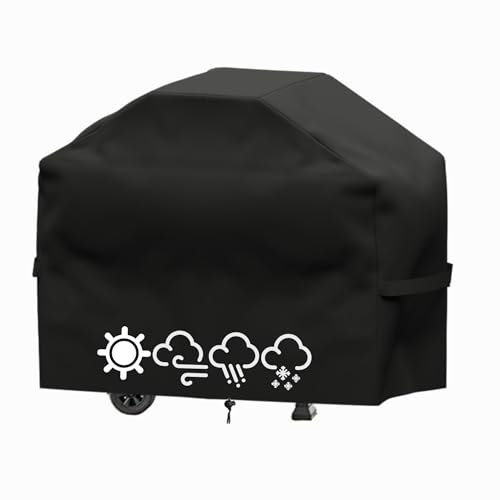 Jemkgeik Housse Barbecue Exterieur,Housse Barbecue,Housse Plancha Exterieur,Bache Barbecue Exterieur,Couverture de Grill Anti-Vent/Anti-UV/Anti-l'eau/Anti-l'Humidité/Antipoussière (145X61X117 CM)