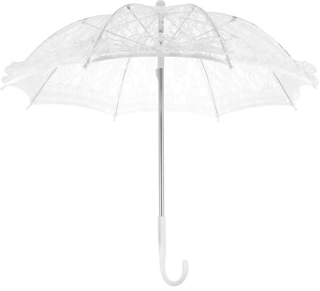 PACKOVE Mini Dance Decorative Umbrella Children Photo Prop White Lace Umbrella for Party Wedding Dress up