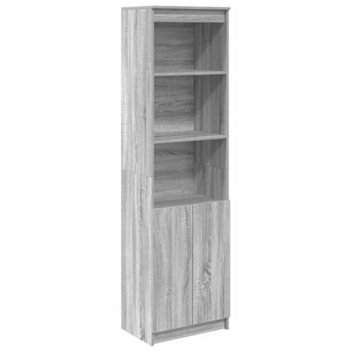 vidaXL Highboard Grau Sonoma 50x35x180 cm Holzwerkstoff, Schrank, Lagerschrank, Schrank hoch, Beistellschrank, hoher Schrank, Schrank mit Tür