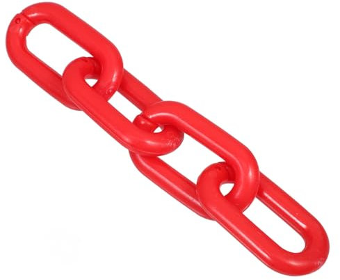 TEMPNAP Set 4 Pezzi Anelli Di Collegamento in Plastica Rossa 10mm Per Coni Stradali e Barriere Di Sicurezza, Maglie Di Ricambio Leggere e Resistenti Per Controllo Traffico e Cantieri