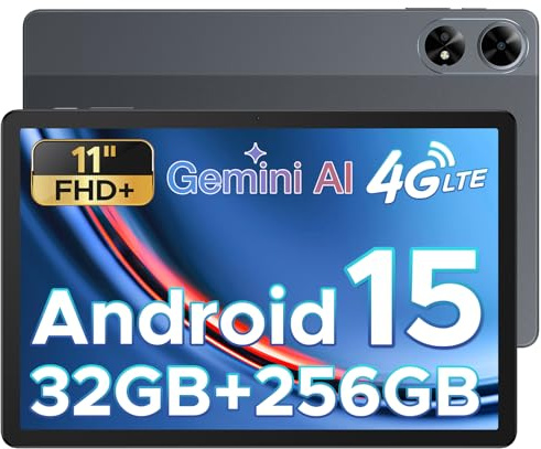 DOOGEE Tab G6+ 2025 – Neuestes Android 15 AI Tablet 11 Zoll, FHD+, Tablet mit SIM Card Slot, 32 GB RAM + 256 GB ROM/2 TB, 8000mAh, Octa-Core T7280, 4G LTE, Widevine L1, Bluetooth 5.0, GPS