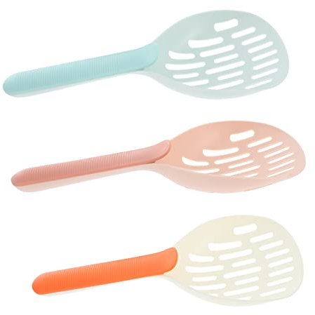 HOMOBABE 3pcs Handle Cat Litter Scoop Ergonomic Pet Cleaning Supplies Handheld Litter Filter Non- Design for Easy Cleaning Lake