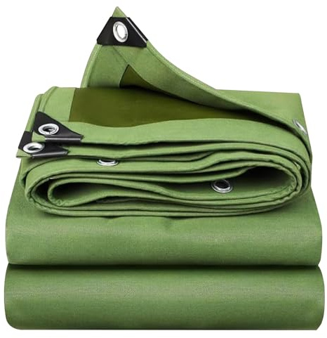 Lona resistente de 600 g/m², cubierta de protección impermeable con ojales, lona multiusos para perreras, gallineros, heno, troncos, techo, remolque, patio, muebles de exterior, sábana de suelo