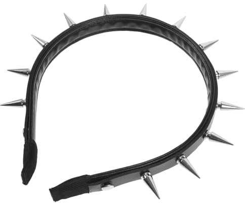 PENIKOKO Punk Gothic Nieten Haarreif Damen Schwarzer Spiked Headband Modisches Party Haaraccessoire Robuster Stirnband für Alltag und Festival Stylischer Gothic Kopfschmuck