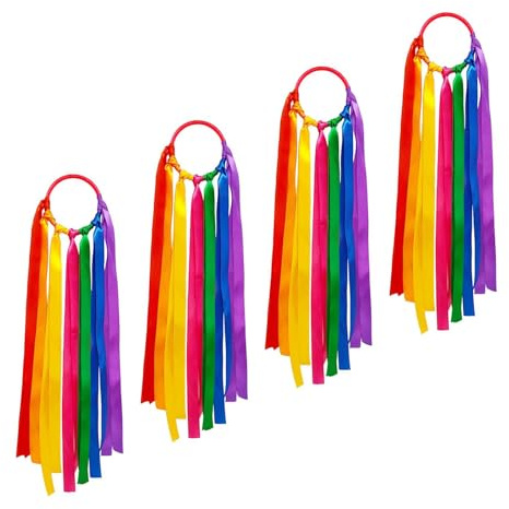 Rainbow Ribbon, 4 Pcs 50 cm Gymnastics Dance Ribbons for Kids