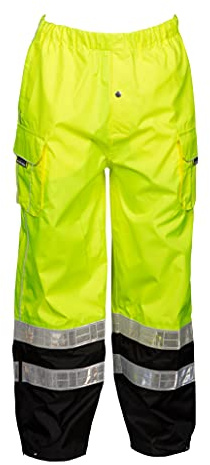 Kishigo RWP106 Brilliant Series High-Viz Rainwear Pant, Fits Small and Medium, Lime