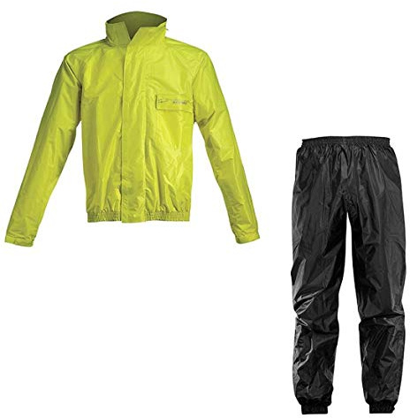 Traje impermeable divisible con logo negro, color amarillo (M)