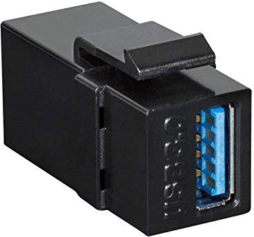 Faconet 2 unidades Keystone Módulo USB 3.0 hembra > Conector hembra para paneles Keystone o latas con dispositivo de bloqueo
