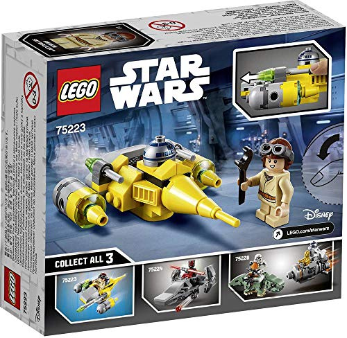 LEGO 75223 Star Wars Microfighters Naboo Starfighter Set with Young Anakin Skywalker and R2-D2 Droid Dome, Battlefront Collection
