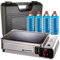 KEMPER - Plancha de gas portátil, 2300 W, antiadherente, con 4 cartuchos de camping gas y maletín de transporte