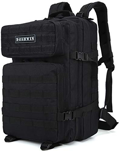 Doshwin 40L Mochila Táctica Militar Camuflaje Molle Assault Pack (Negro)