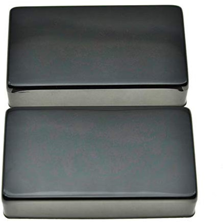 KAISH Humbucker Tonabnehmer-Abdeckungen für Humbucker, Tonabnehmer, Messing, ohne Löcher, Schwarz, 2 Stück