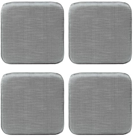 RACE LEAF 40.5x40.5 cm 4er Set Memory Foam Non-Slip Sitzkissen, Stuhlkissen Bodenkissen, wasserdichte Oberfläche, rutschfeste Unterseite, Innen- und Außenbereich hellgrau