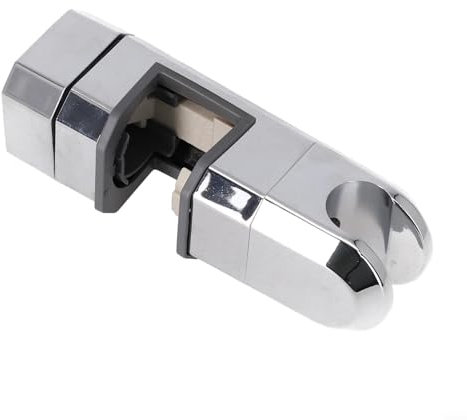 Soporte universal para cabezal de ducha, 15 mm a 30 mm, rotación de para 360 grados, soporte ajustable cromado para cabezal de ducha, barra deslizante desmontable para sistema de ducha (plateado)