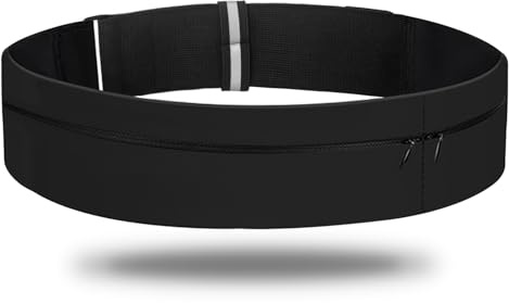 LELE LIFE Ceinture de course à 2 poches, sac banane ultra léger résistant à la transpiration pour homme et femme, sac banane réglable, ceinture porte-monnaie, support de téléphone pour coureurs,