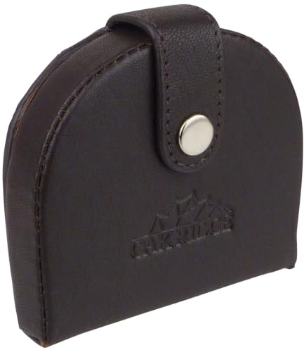 Oakridge Leather Mens Tray Coin Purse Pocket Size - Brown