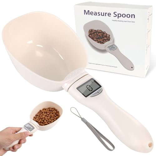 Pet Digital Measuring Scoop Scale,800g/1g Digital Measurings Scoop,Food Measuring Scoops Scale,Electronic Measuring Spoons for Baking Cooking Weighing,for Cooking and Dog Cat Food(with a Lanyard)