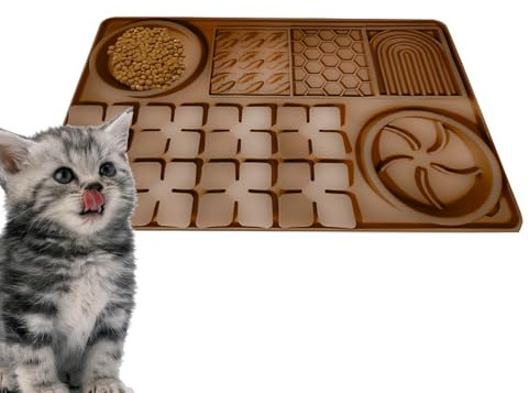 Alfombra de comida para perros, tazón de alfombra lamiendo - Lamiendo perros de alimentación lenta comiendo almohadillas de comida - Alfombra relajante de entrenamiento de aseo para mascotas de compa