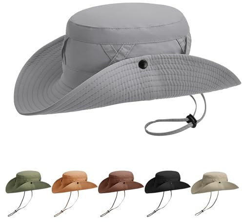 AYPOW Unisex solhatt fiskarhatt vattentät, SPF 50+ brett brätte UV-skydd stuvbar vindtät andas allväder fiskehatt hinkhatt, cowboystil boonie hatt sommarhatt för män kvinnor utomhus