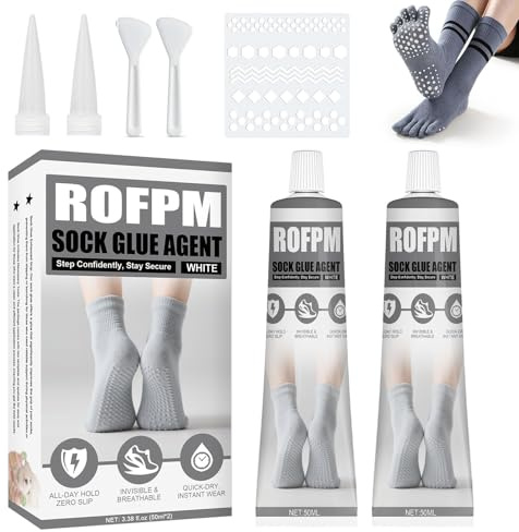 2PCS Sock Stop Antideslizante, Líquido Sock Stopper, Pegamento Antideslizante para Calcetines, Sock Stop para Calcetines de Lana lara Calcetines, Guantes, Alfombras, Lavable - Transparente