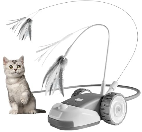 Biniveil Juguete Interactivo para Gatos | Juego Inteligente En Movimiento Recargable | Juguetes Electrónicos Interactivos De Gato - para Enriquecimiento Ejercicio Estimulación Mental Física
